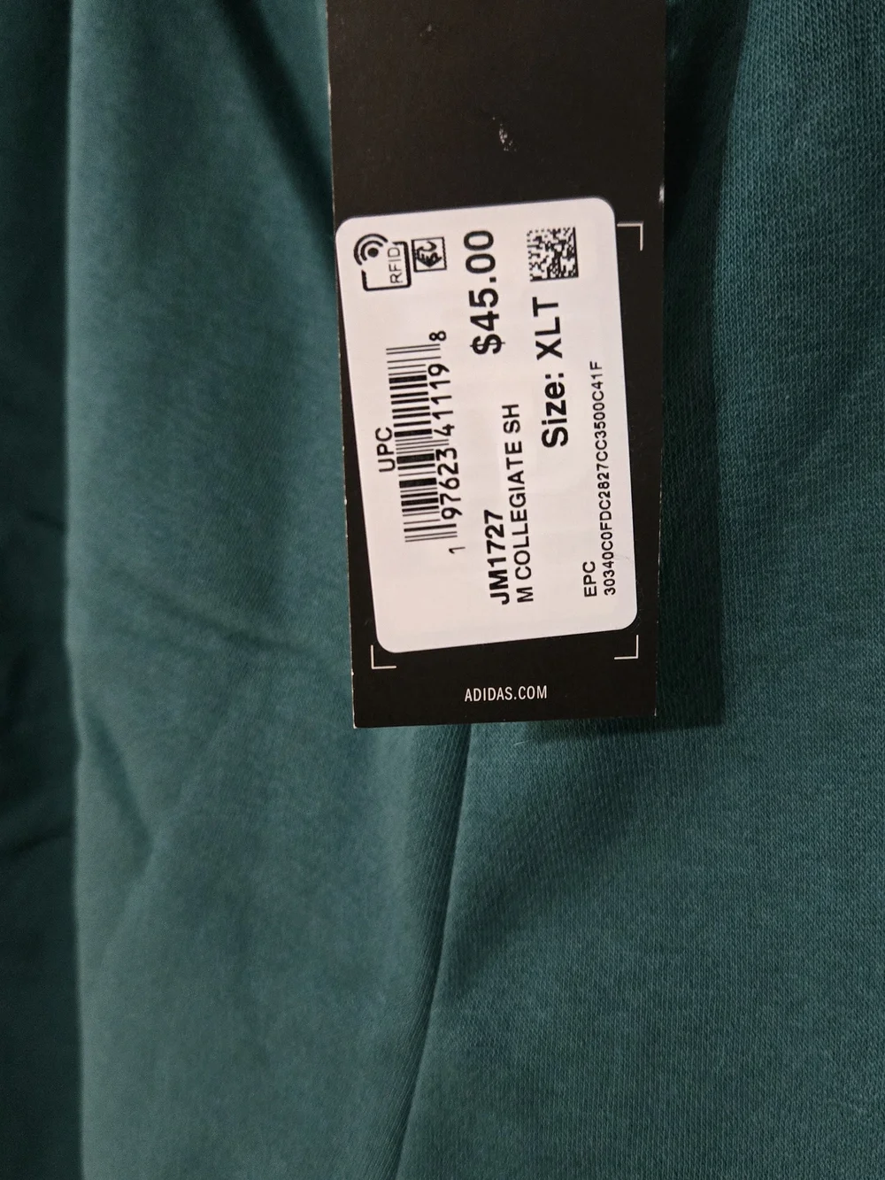 adidas Collegiate Green And Powder Teal Athletic Mens XLT Drawstring Shorts NWT